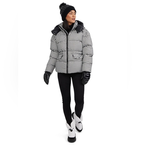 ♥️♥️♥️ Pajar Ascella Boxy Fit Houndstooth Short Puffer Jacket size L ♥️♥️♥️ - Picture 3 of 8
